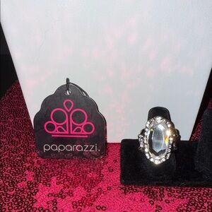 Paparazzi Silver and Clear Gem Ring